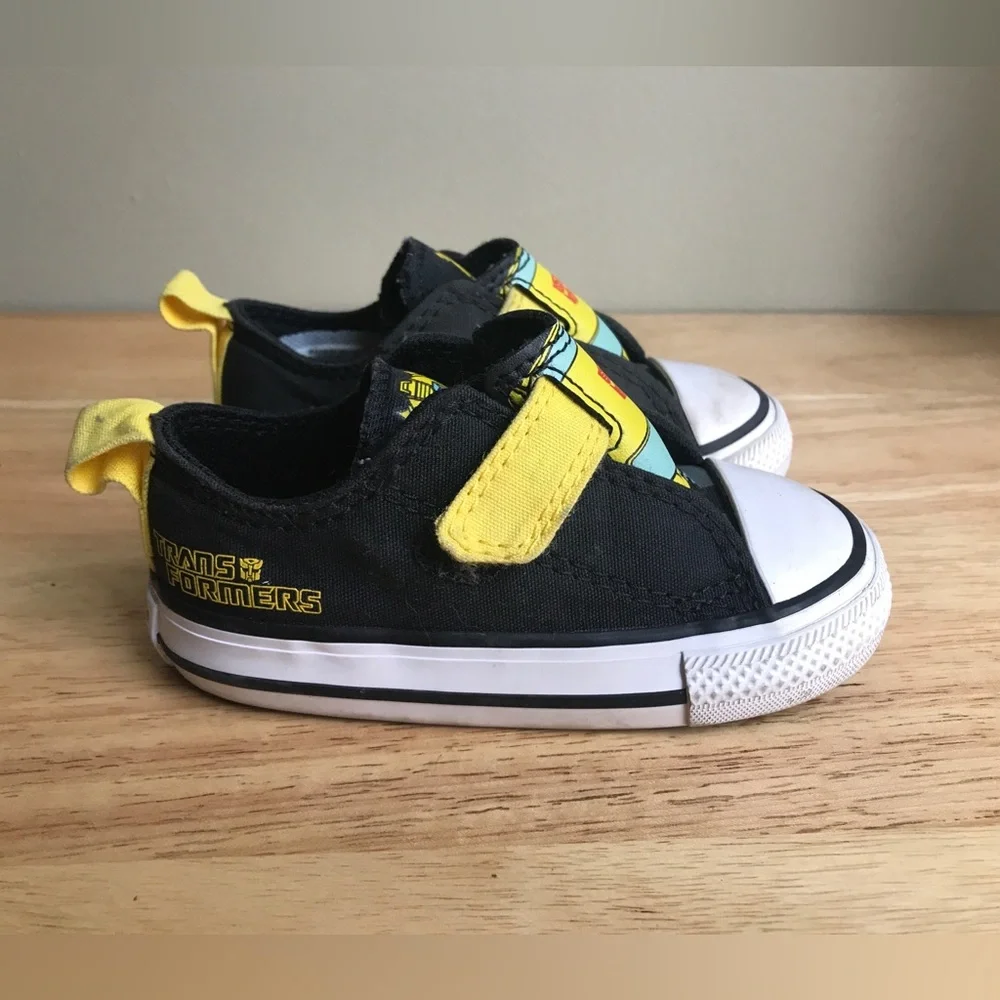 Transformers X Converse Black Yellow Velcro Sneakers Size: US Toddler 5 EUR 21